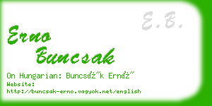 erno buncsak business card